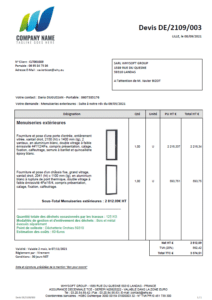 Devis avec image menuiserie