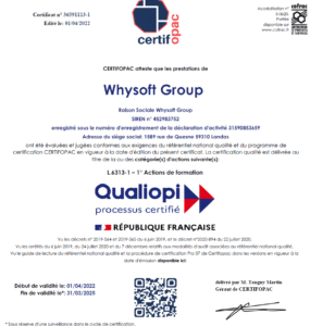 Certificat QUALIOPI WHYSOFT GROUP