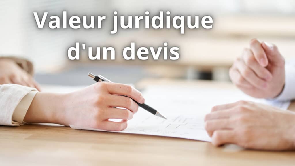 valeur juridique d'un devis