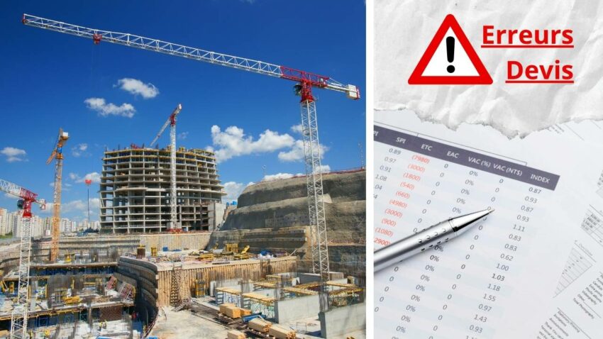 Un panneau d'avertissement indiquant les erreurs à éviter lors de la rédaction des devis pour les PME du BTP