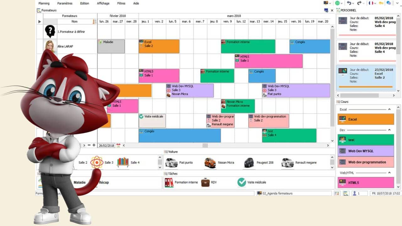 Exemple d'un planning avec l'outil Visual Planning