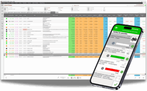 Interface montrant la gestion des stocks et approvisionnements dans un logiciel BTP.