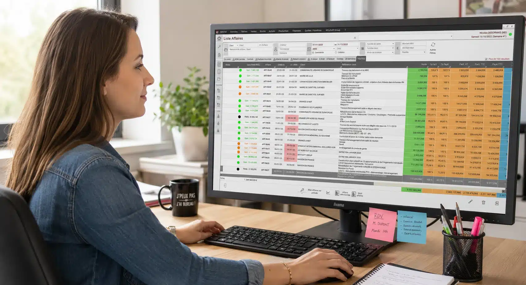 Liste des affaires WHY Manager avec gains et pertes par affaire : votre gestion, vos chiffres, chez vous