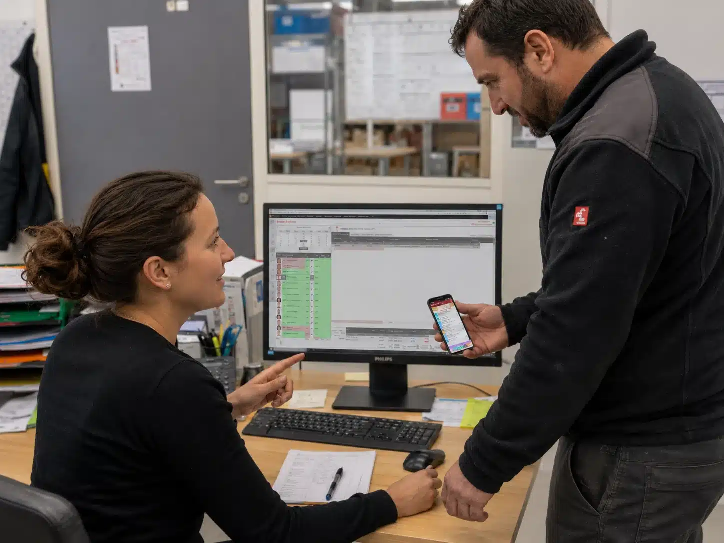 Le bureau valide les pointages WHY Mobile : les heures du terrain arrivent déjà rangées par affaire