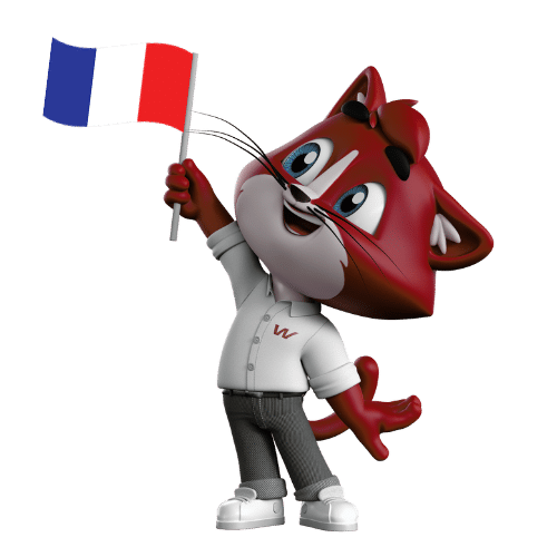 Mascotte whysoft drapeau francais